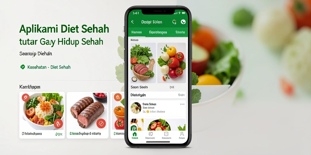 Antarmuka aplikasi 34R yang menunjang Diet Sehat.