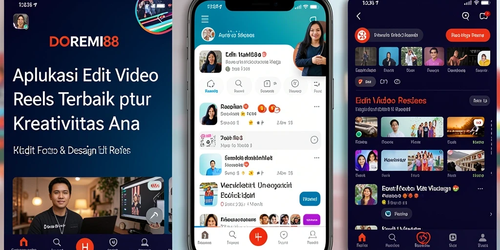 Antarmuka DOREMI88 yang sederhana dan efektif untuk Edit Video Reels.
