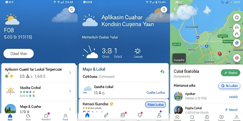 Tampilan antarmuka FO8 yang intuitif dan informatif untuk cuaca lokal.