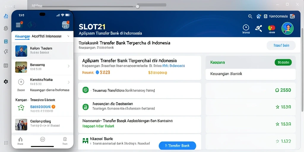 Screenshot utama SLOT21 menampilkan antarmuka intuitif aplikasi Transfer Bank.