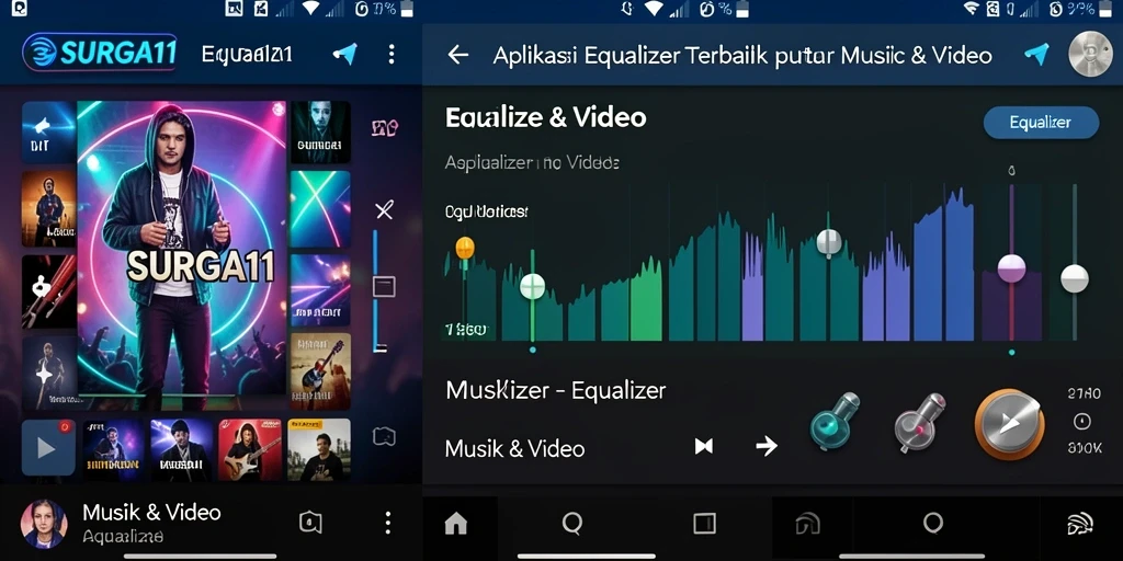 Antarmuka aplikasi Equalizer SURGA11 yang interaktif dan mudah digunakan.