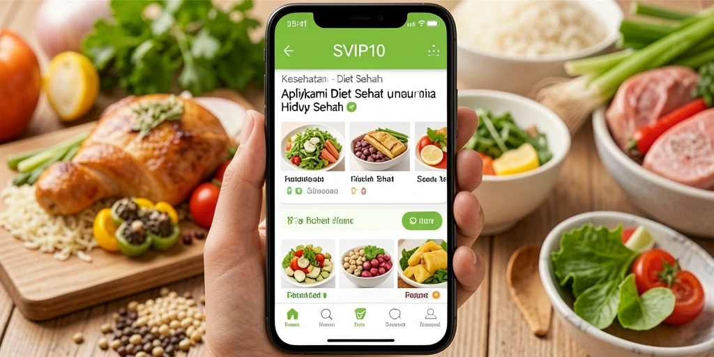 Tampilan antarmuka SVIP10 yang menarik untuk diet sehat.